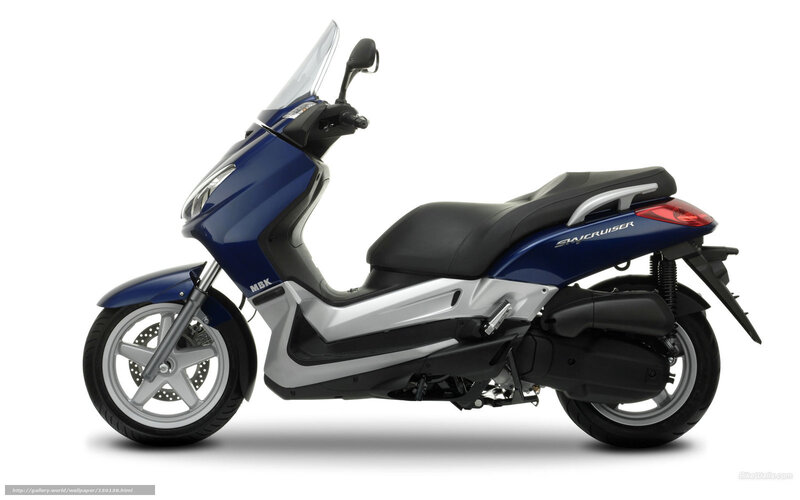 Blue Scooter — Neutral, Photograph, Windshield, Seat, Rearview Mirror