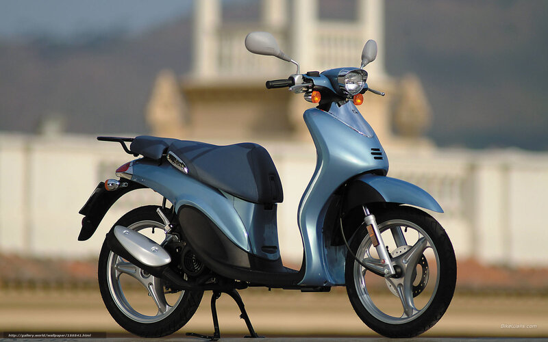 blue scooter on display