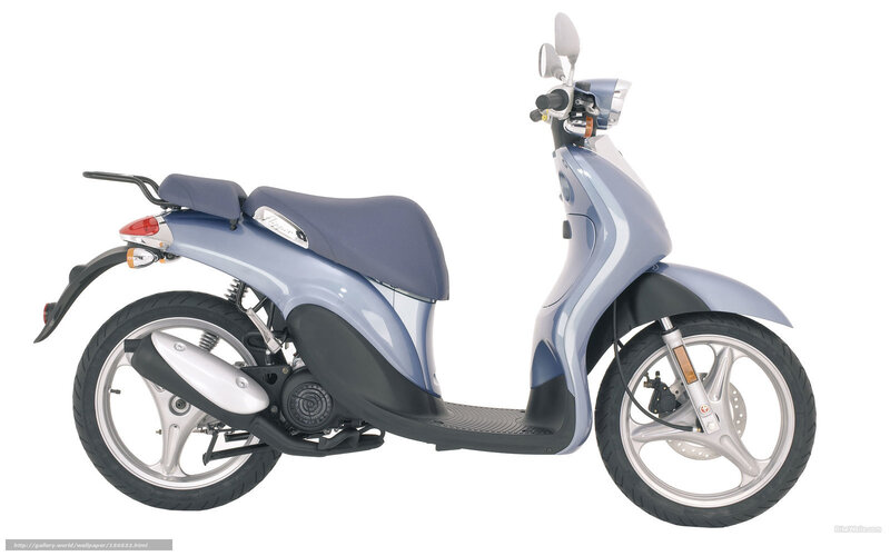 blue scooter on white background