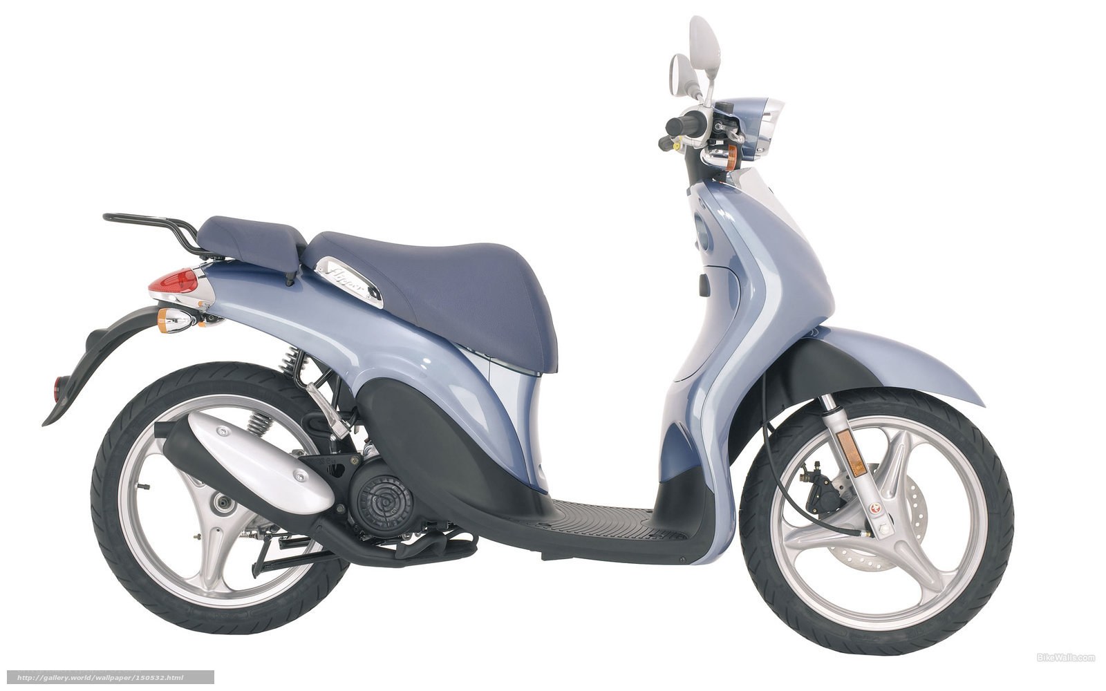 blue scooter on white background