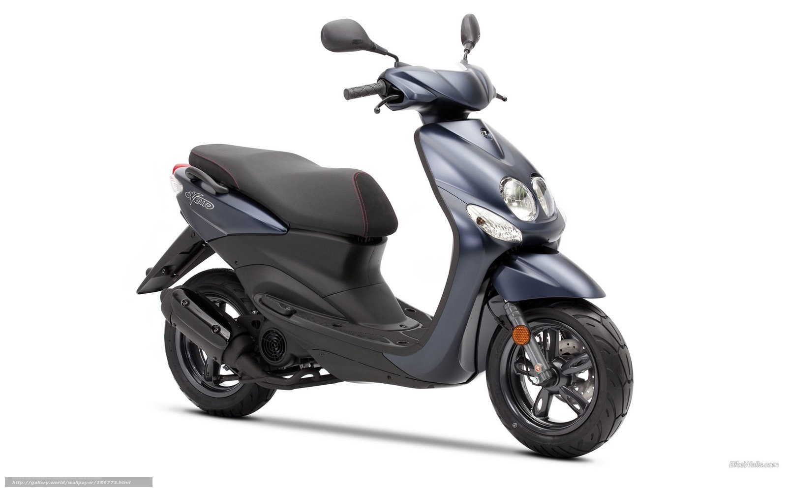 Blue scooter on white background