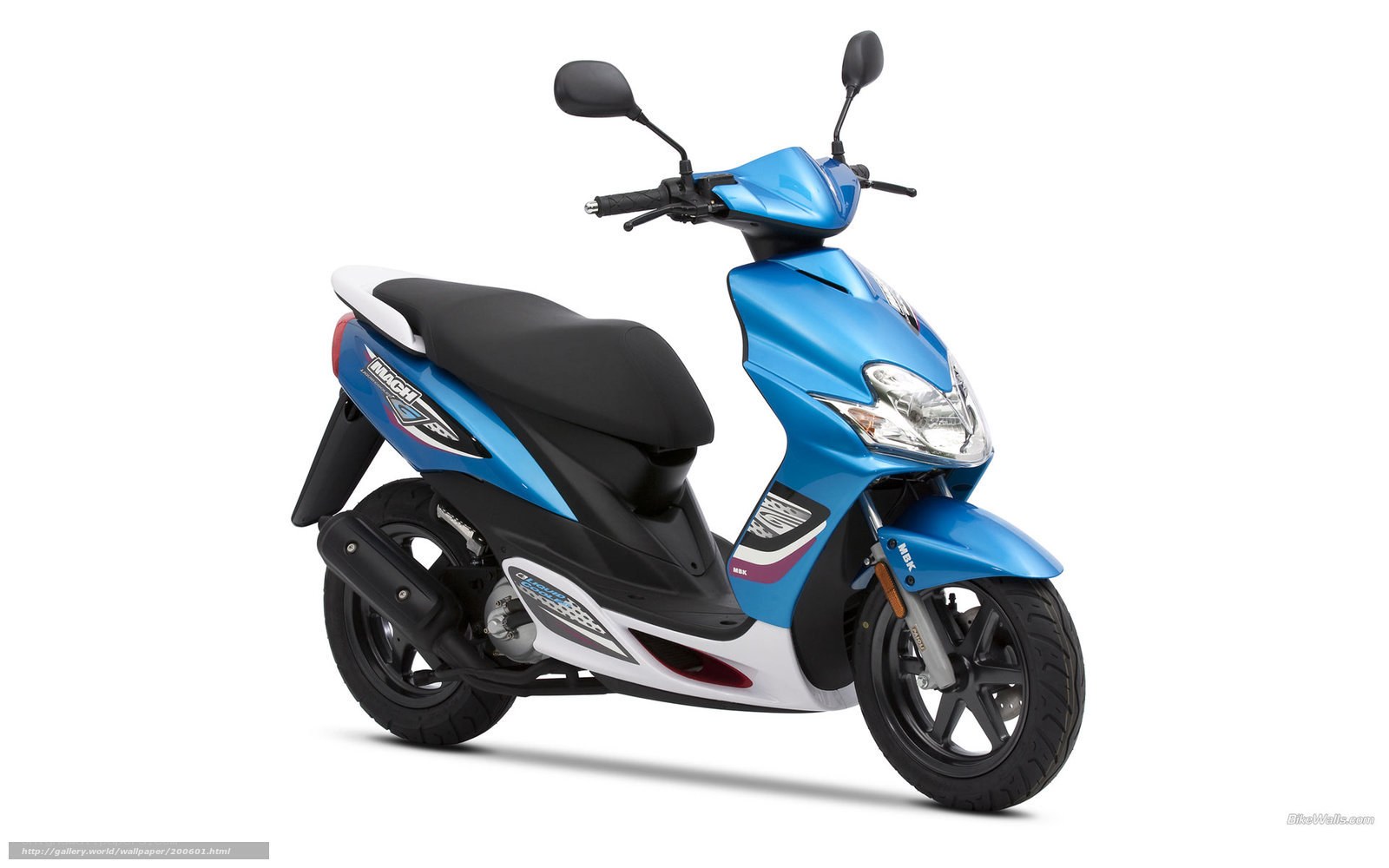 blue scooter on white background