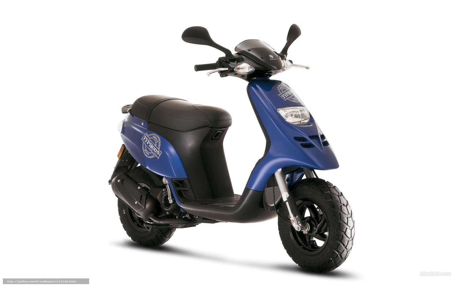 blue scooter on white background