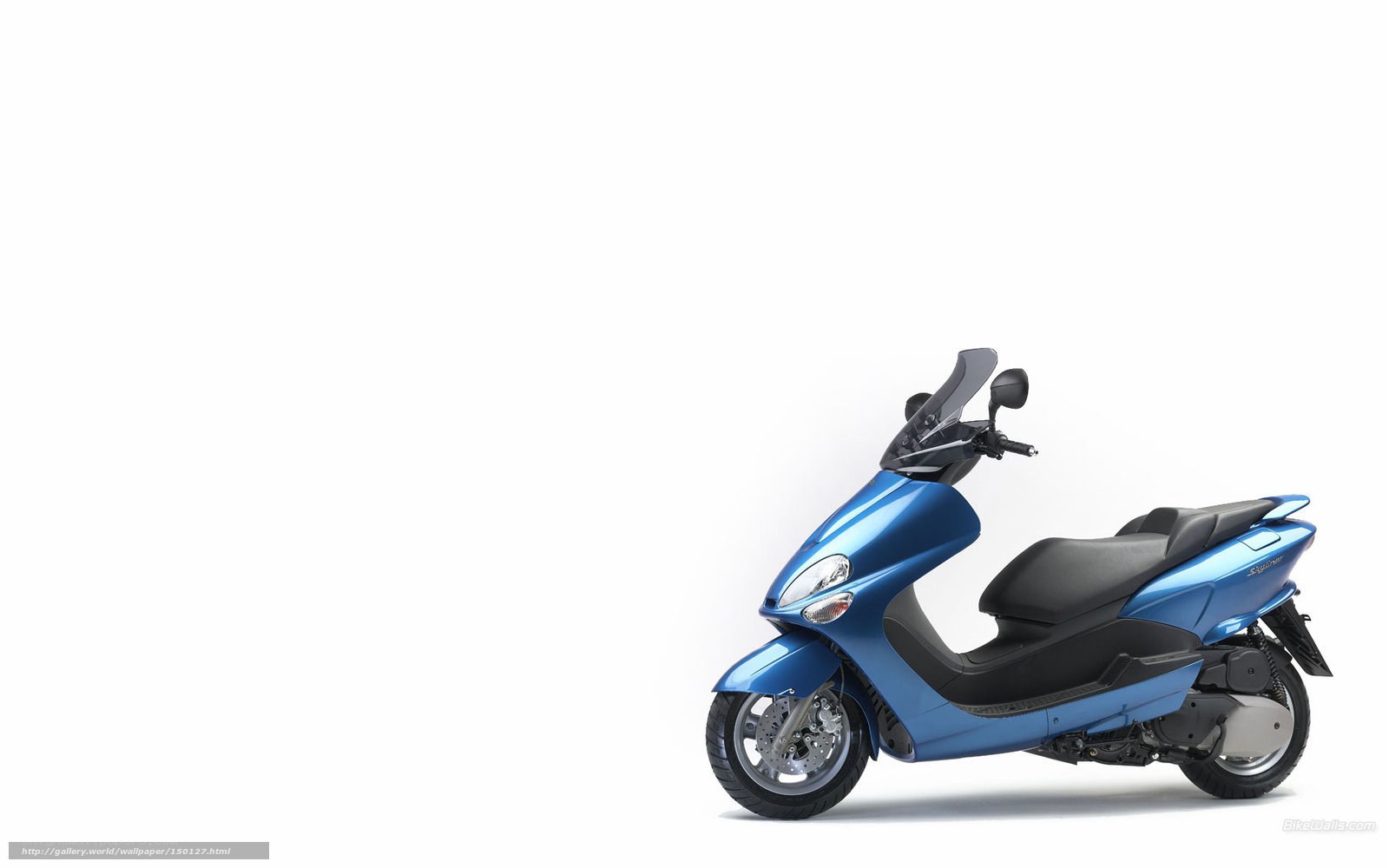 blue scooter on white background