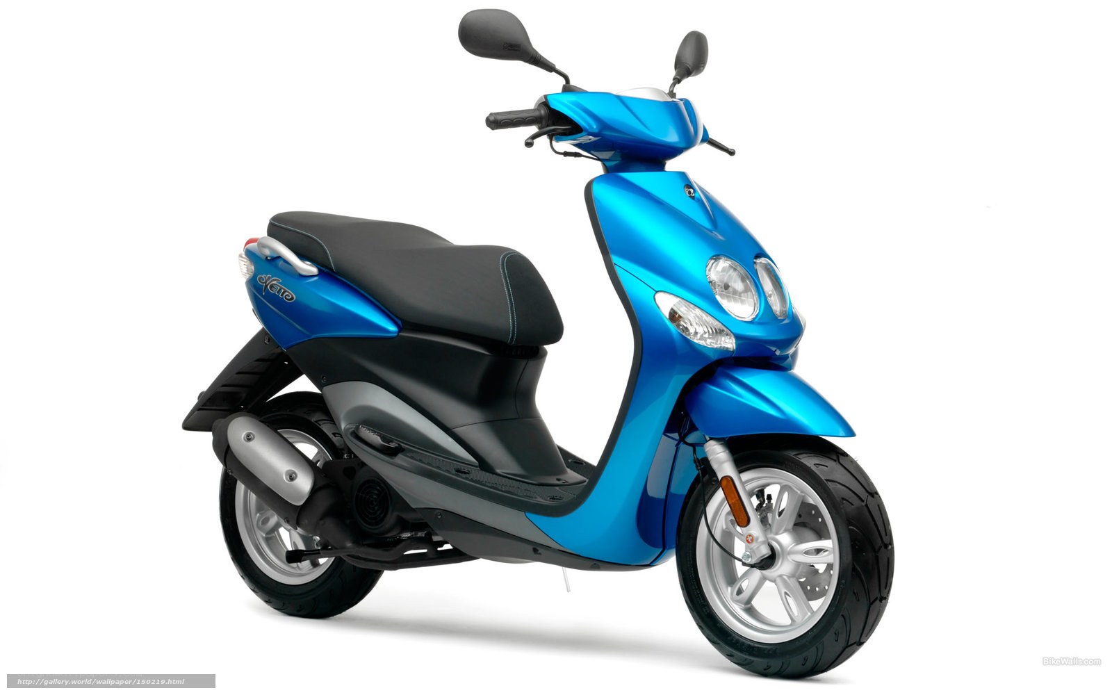 blue scooter on white background