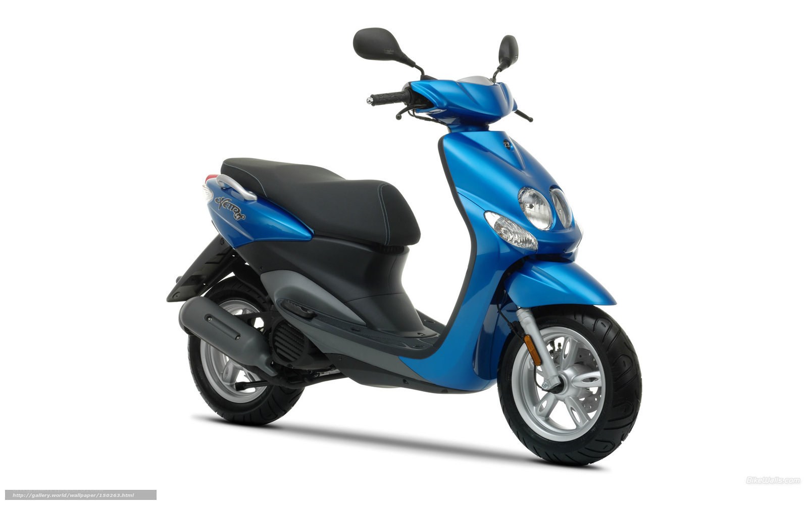 blue scooter on white background
