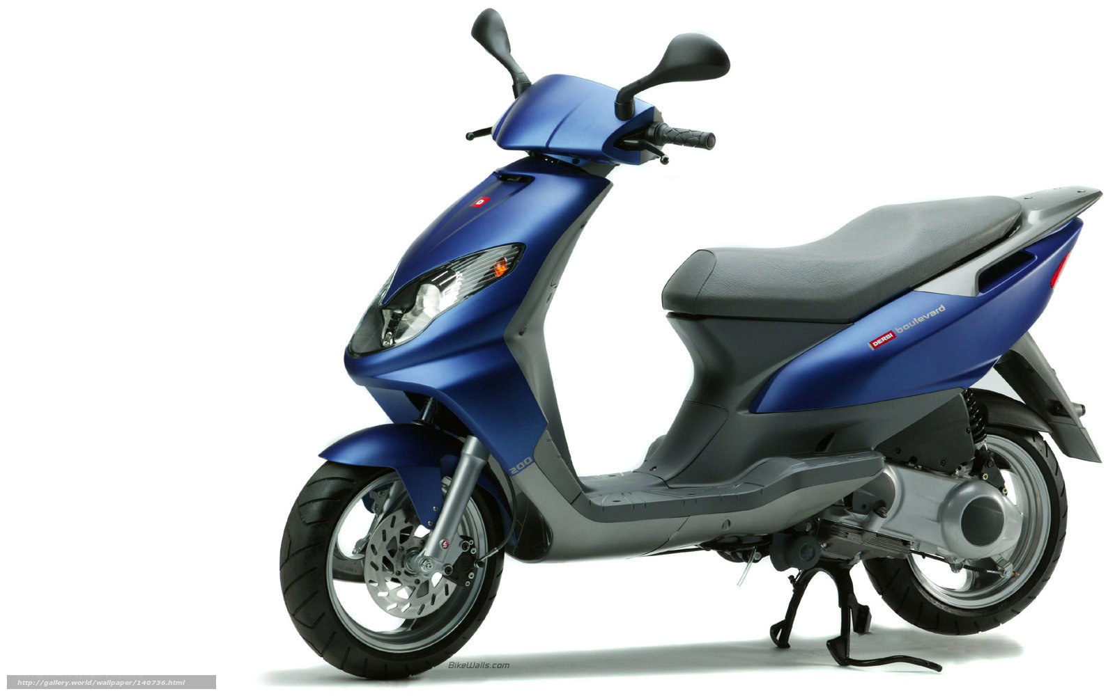 Blue scooter on white background