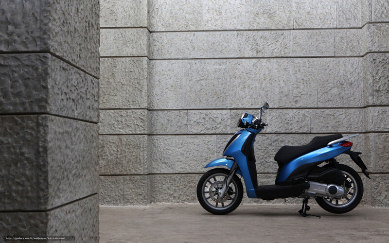Blue Scooter Parked