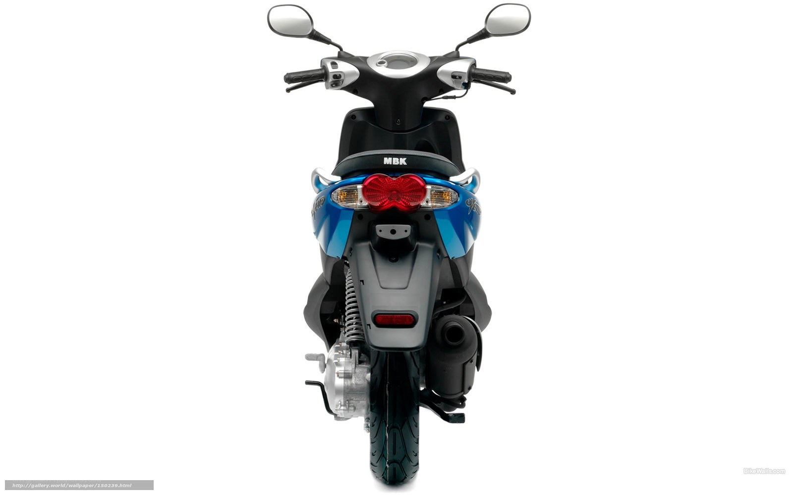 blue scooter rear view