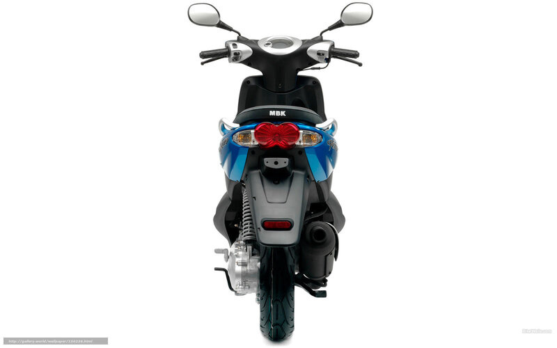 Blue Scooter Rear View — Neutral, Photograph, Rear Lights