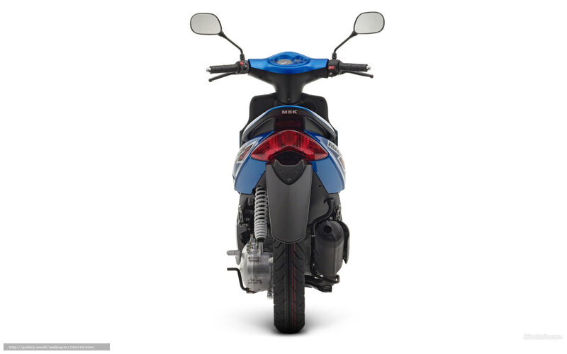 Blue Scooter Rear View — Neutral, Photograph