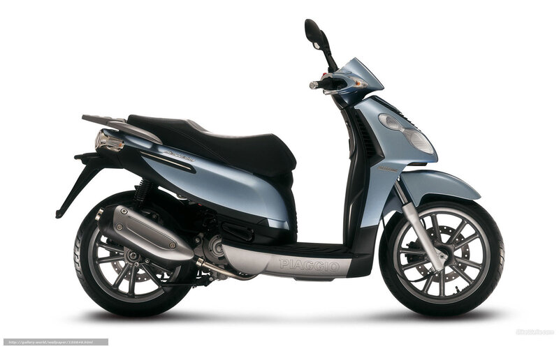 Blue Scooter — Silver