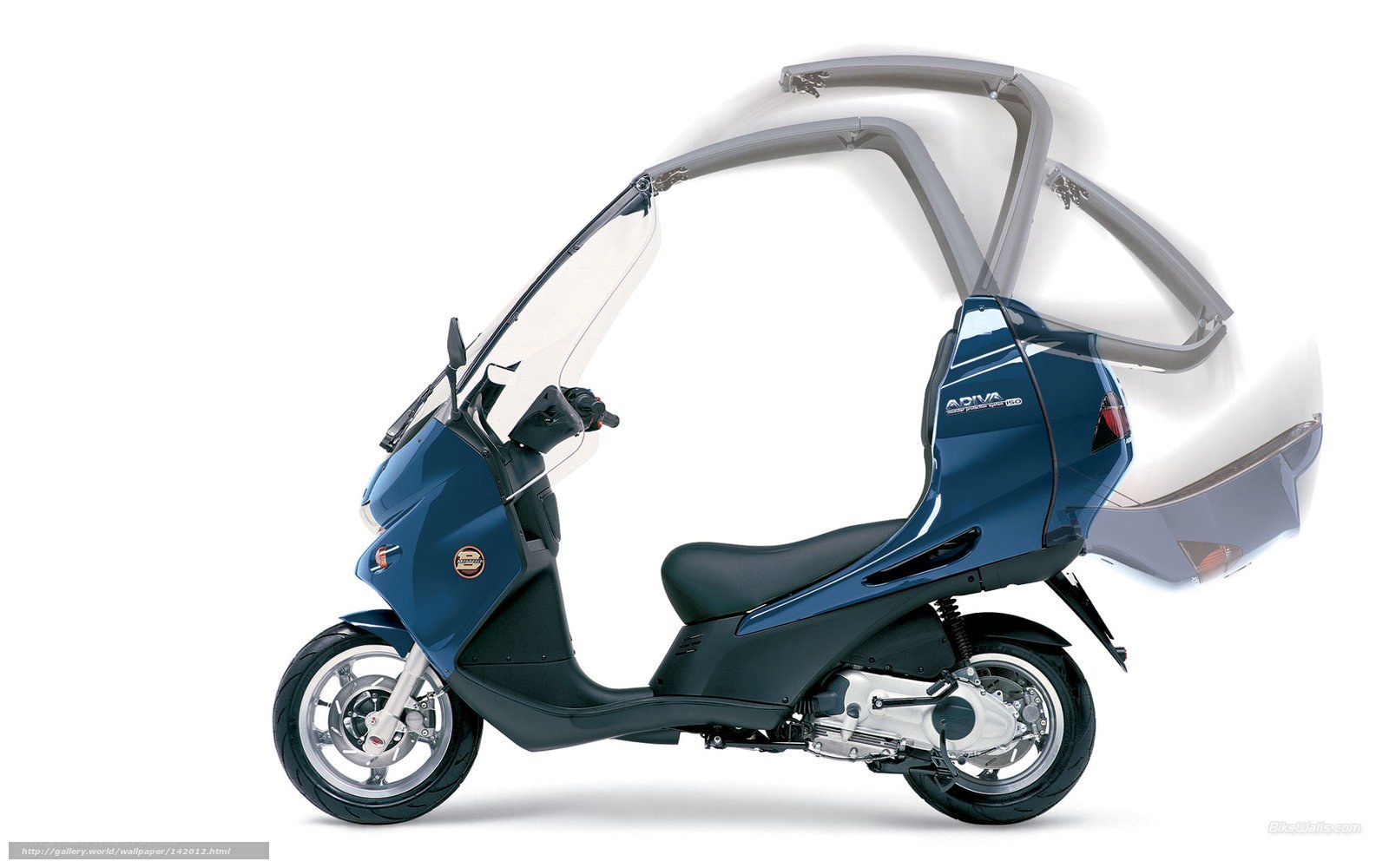 Blue scooter with canopy