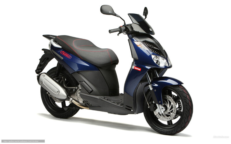 blue scooter with red accents