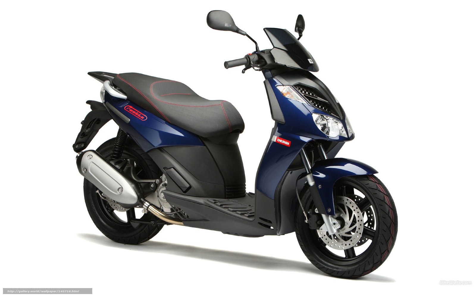 blue scooter with red accents