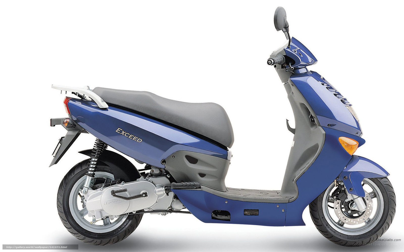 Blue scooter with storage