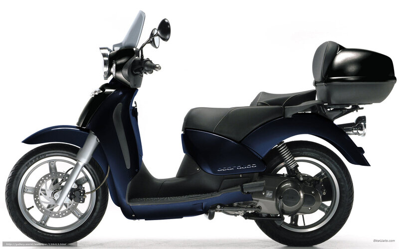 Blue scooter with storage