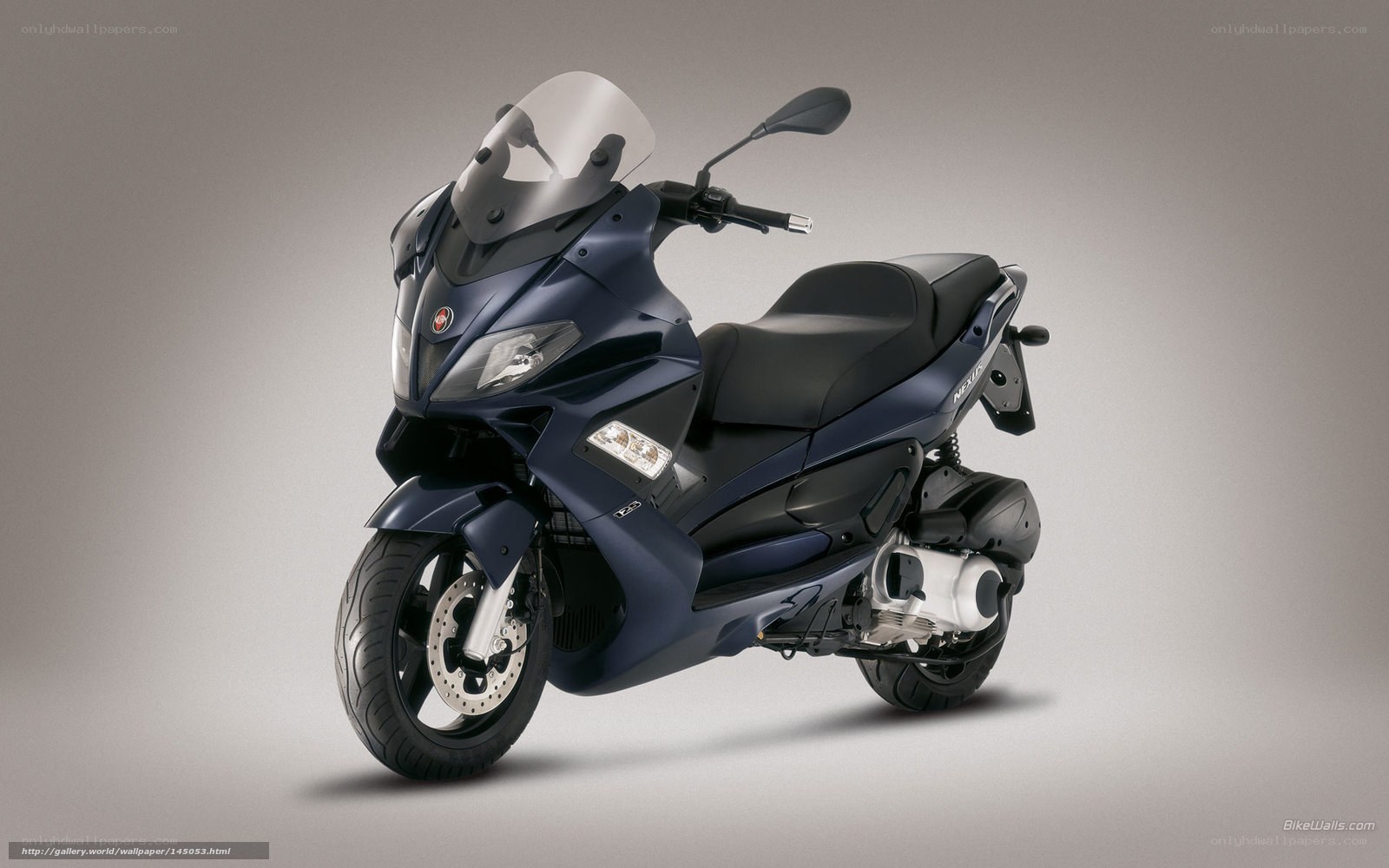 blue scooter with windscreen
