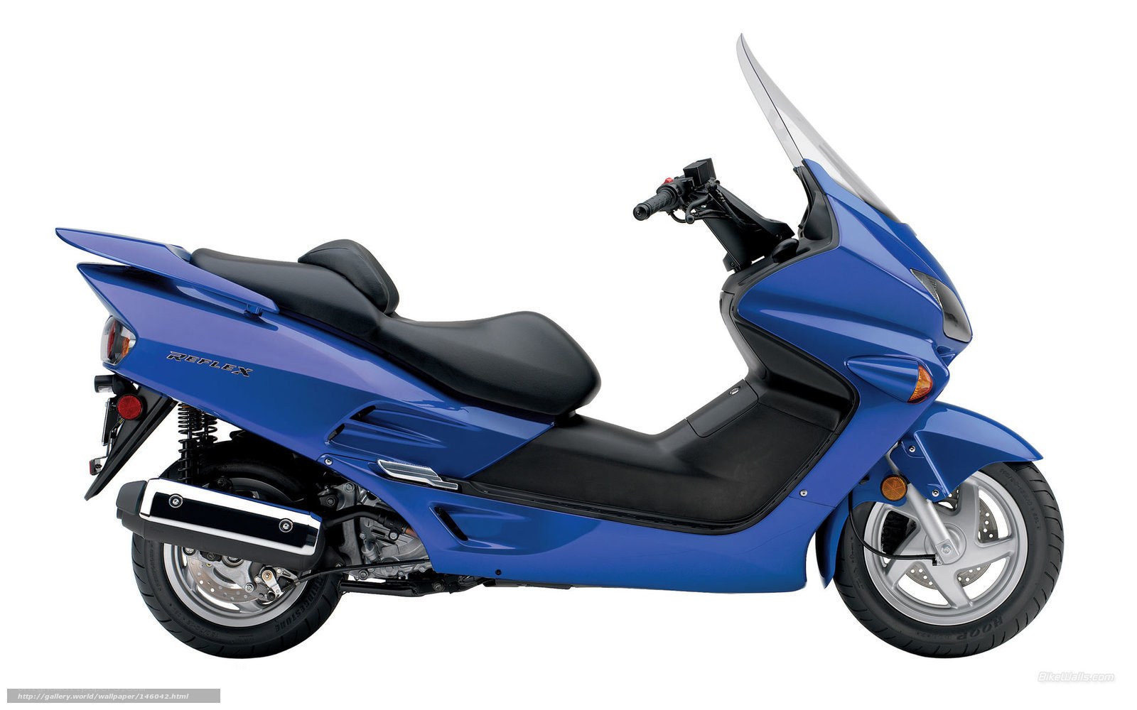 blue scooter with windscreen