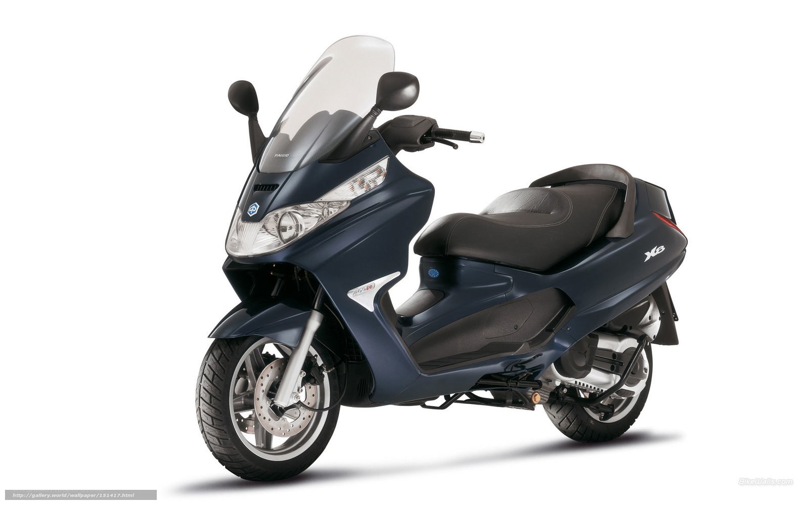 Blue scooter with windscreen