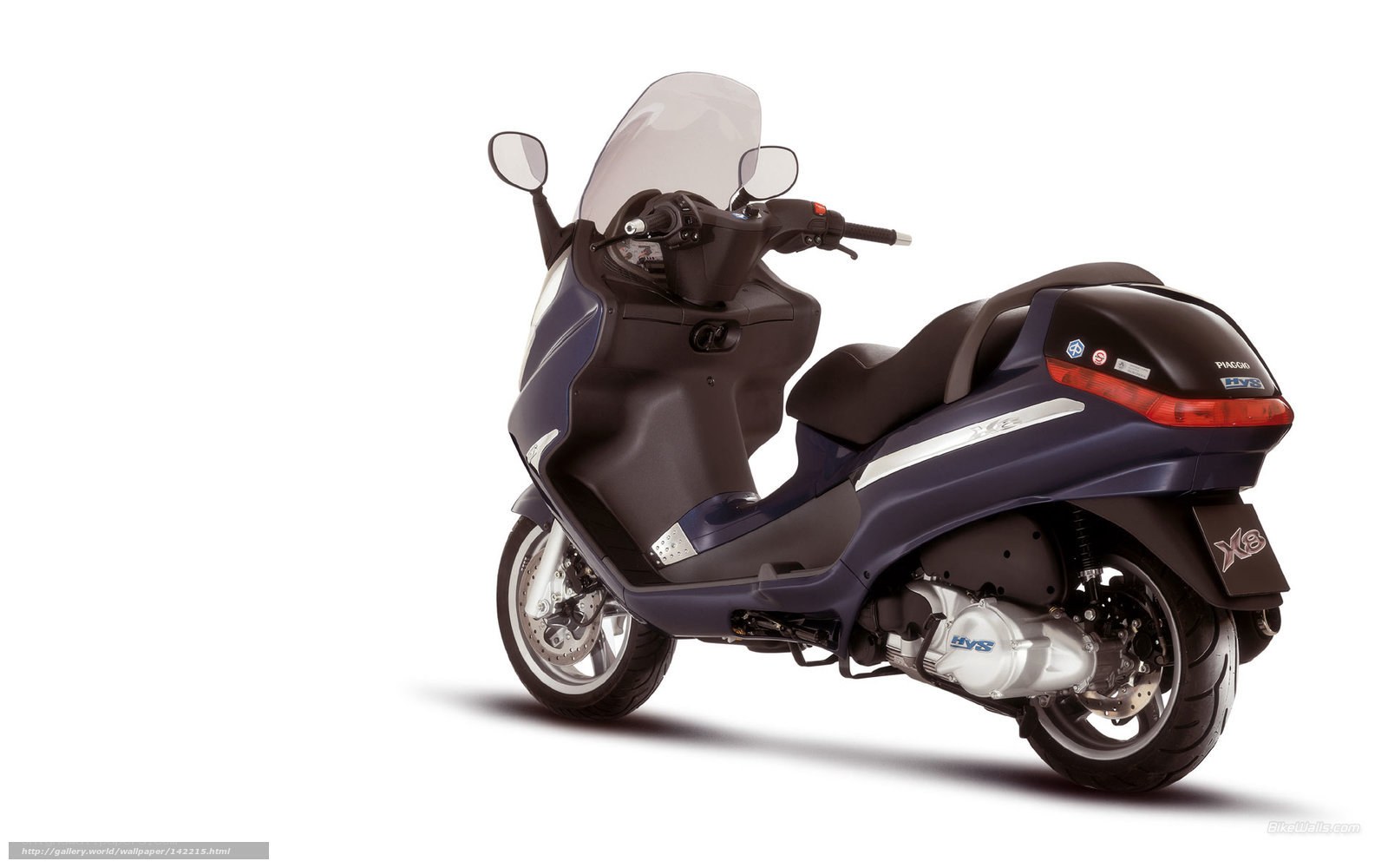 Blue scooter with windscreen