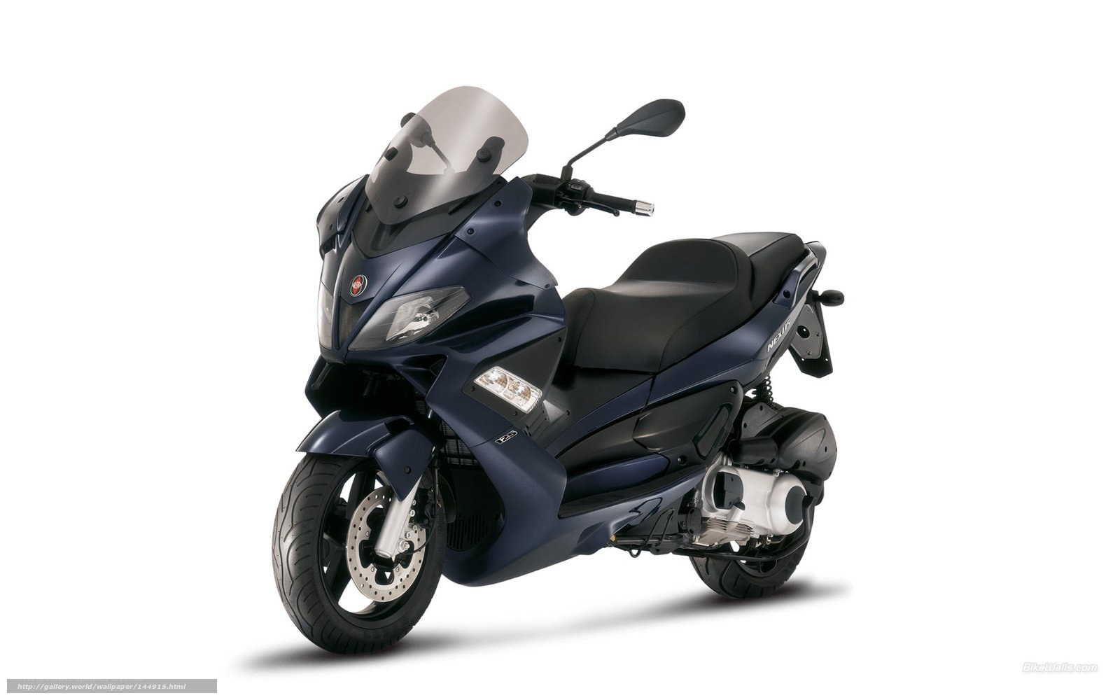 blue scooter with windscreen