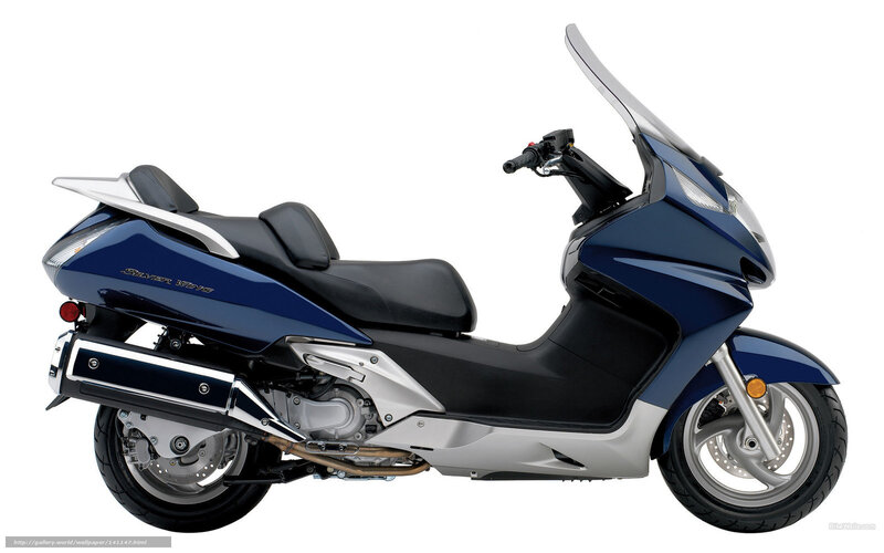 Blue scooter with windscreen