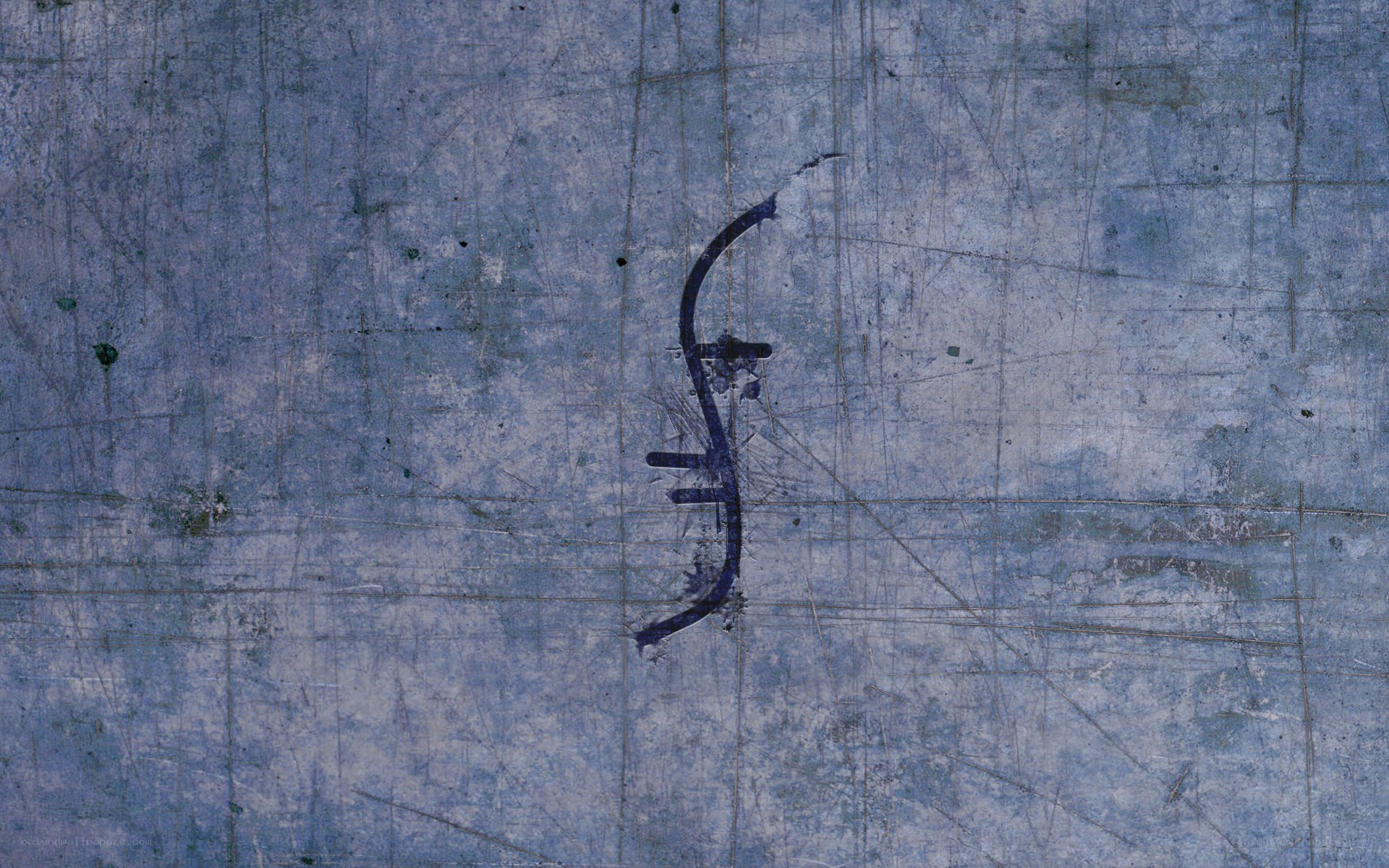 blue scratched surface with symbol