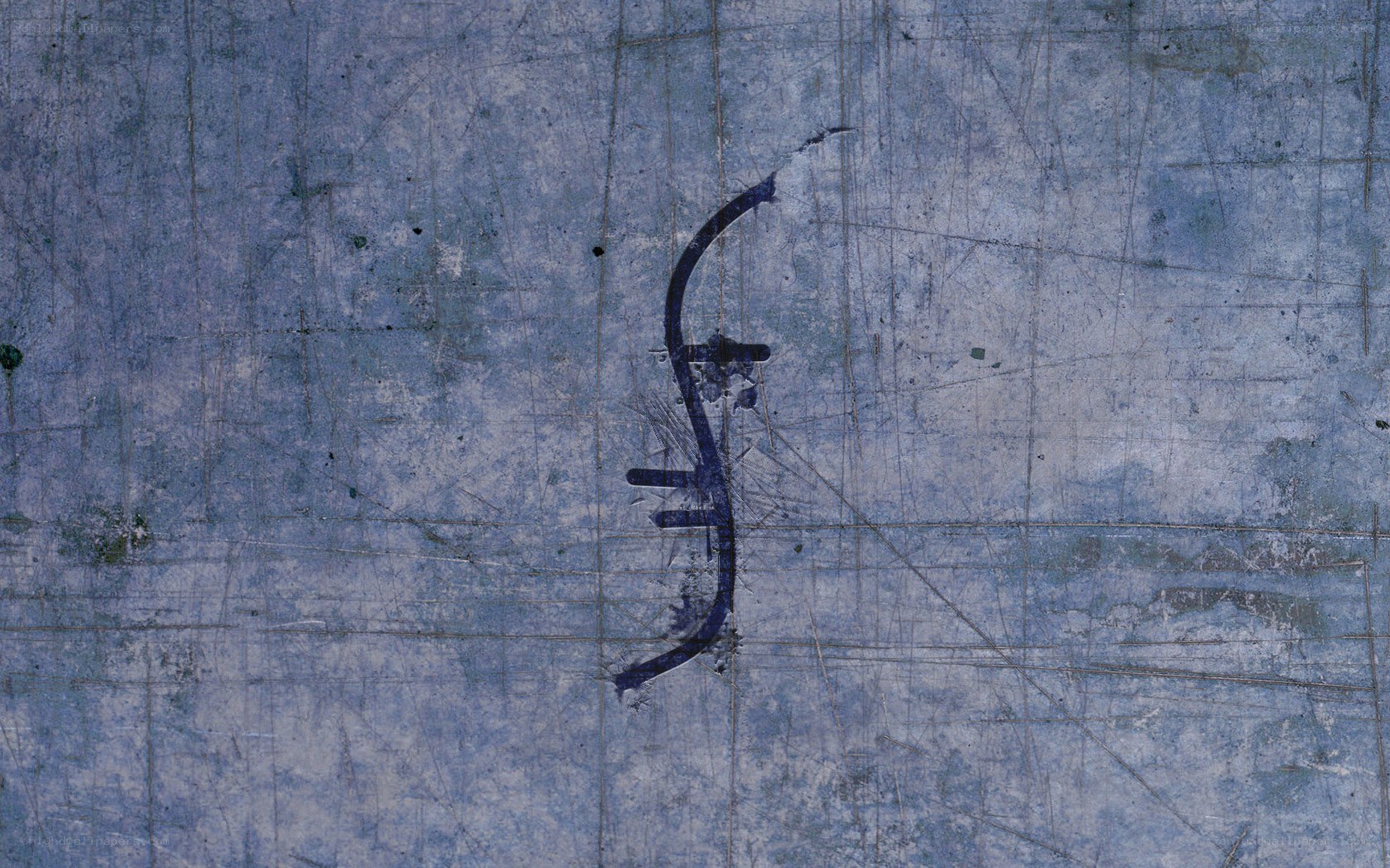 blue scratched surface with symbol