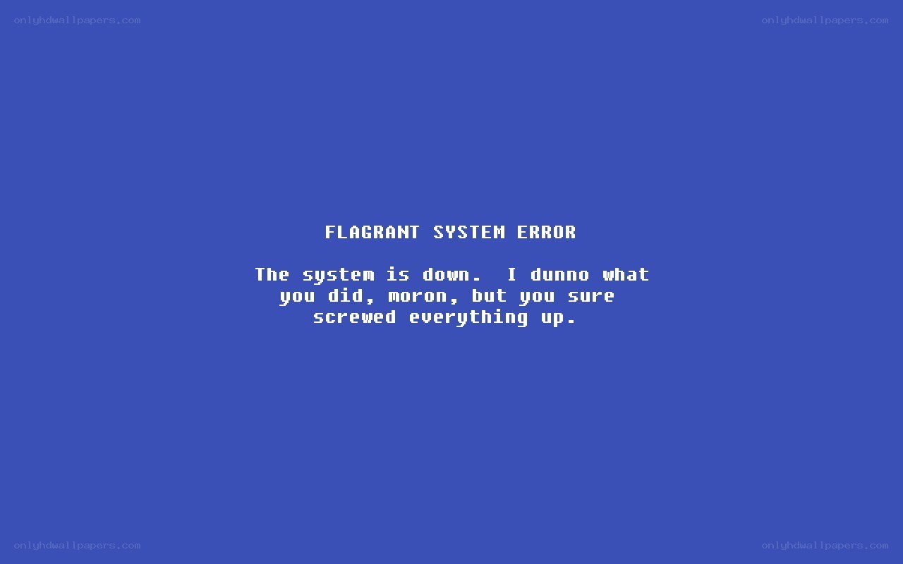 Blue screen error message