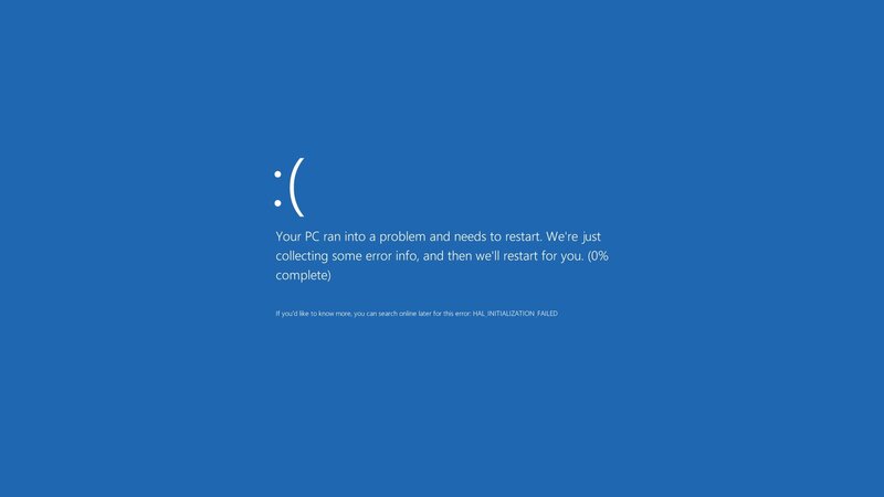 Blue Screen Error — Neutral, Digital Art, Sad Face Icon, Error Message