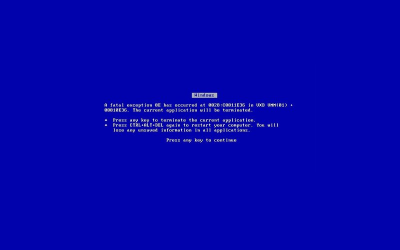 Blue Screen Error — Technical, Digital Art, Error Message, Keyboard Instructions