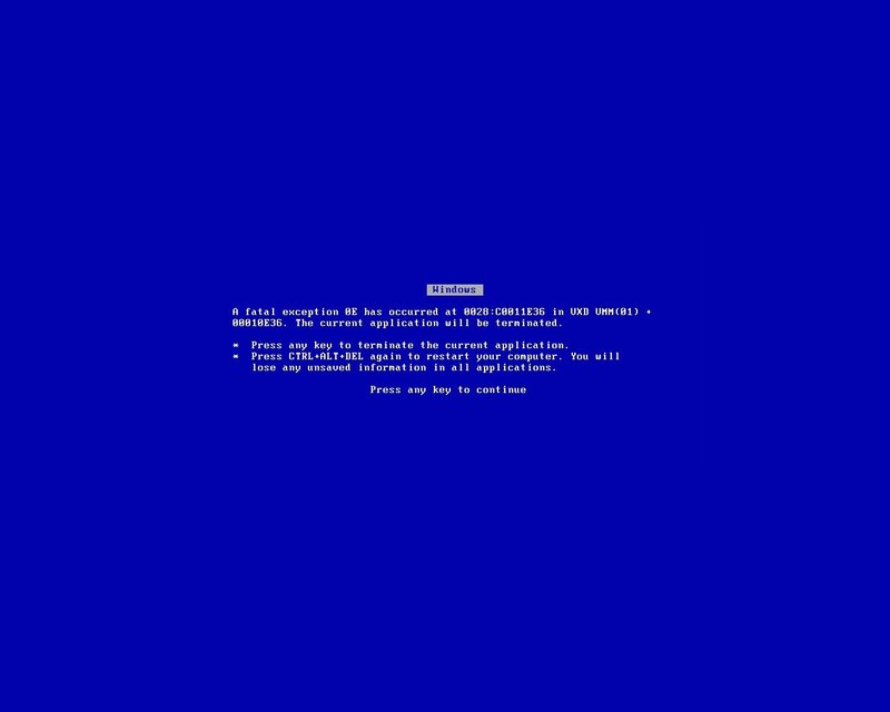 Blue Screen Error — Technical, Digital Art, Error Message, Keyboard Prompt
