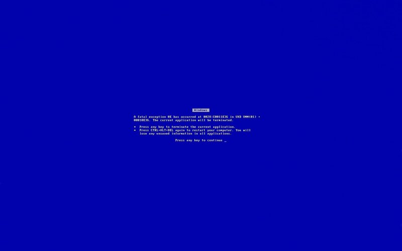 Blue Screen Error — Technical, Digital Art, Error Message, Text, White