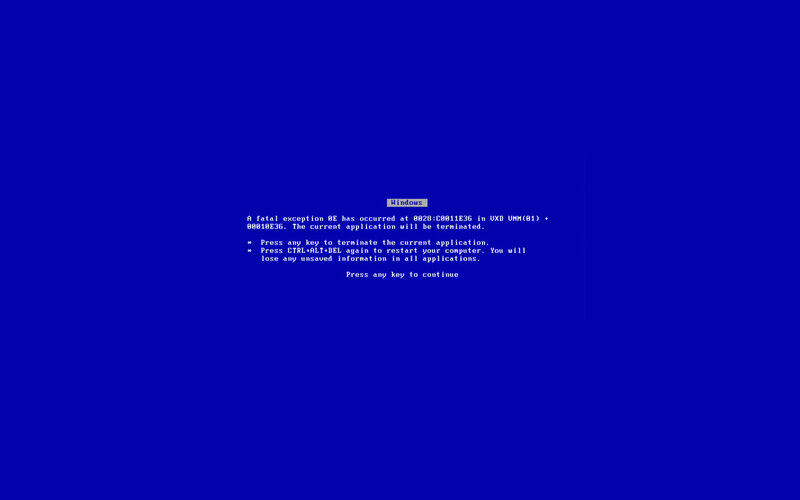 Blue Screen Error — Technical, Digital Art, Error Message