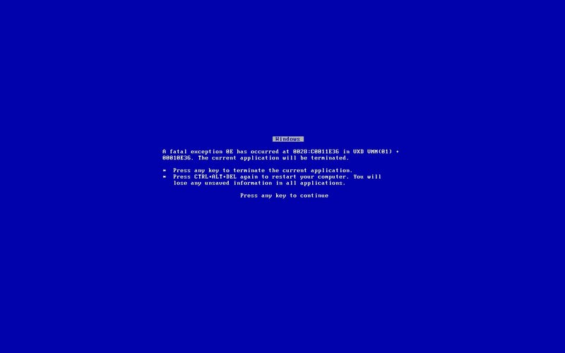 Blue Screen Error — Technical, Digital Art, Text, Computer Screen