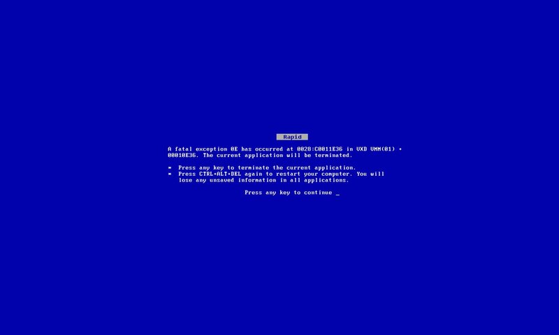 Blue Screen Error — Technical, Digital Art, Text, Computer Screen, White