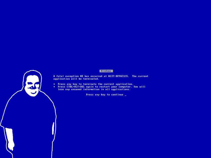 Blue screen of death with meme