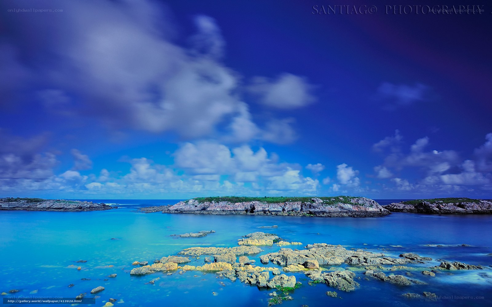 Blue Sea and Rocky Islands