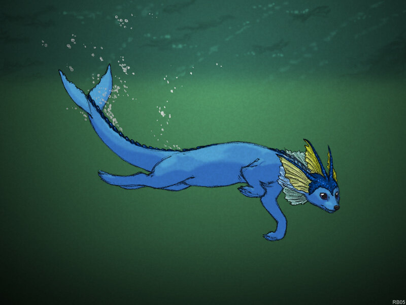 blue sea dragon swimming