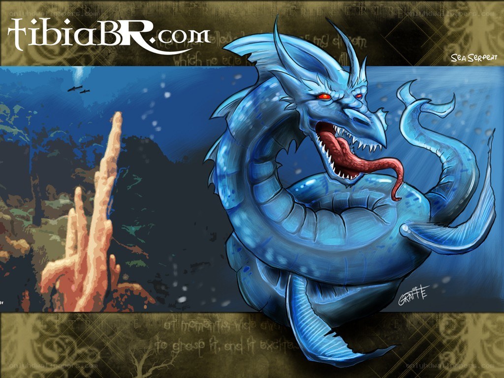 Blue sea serpent creature