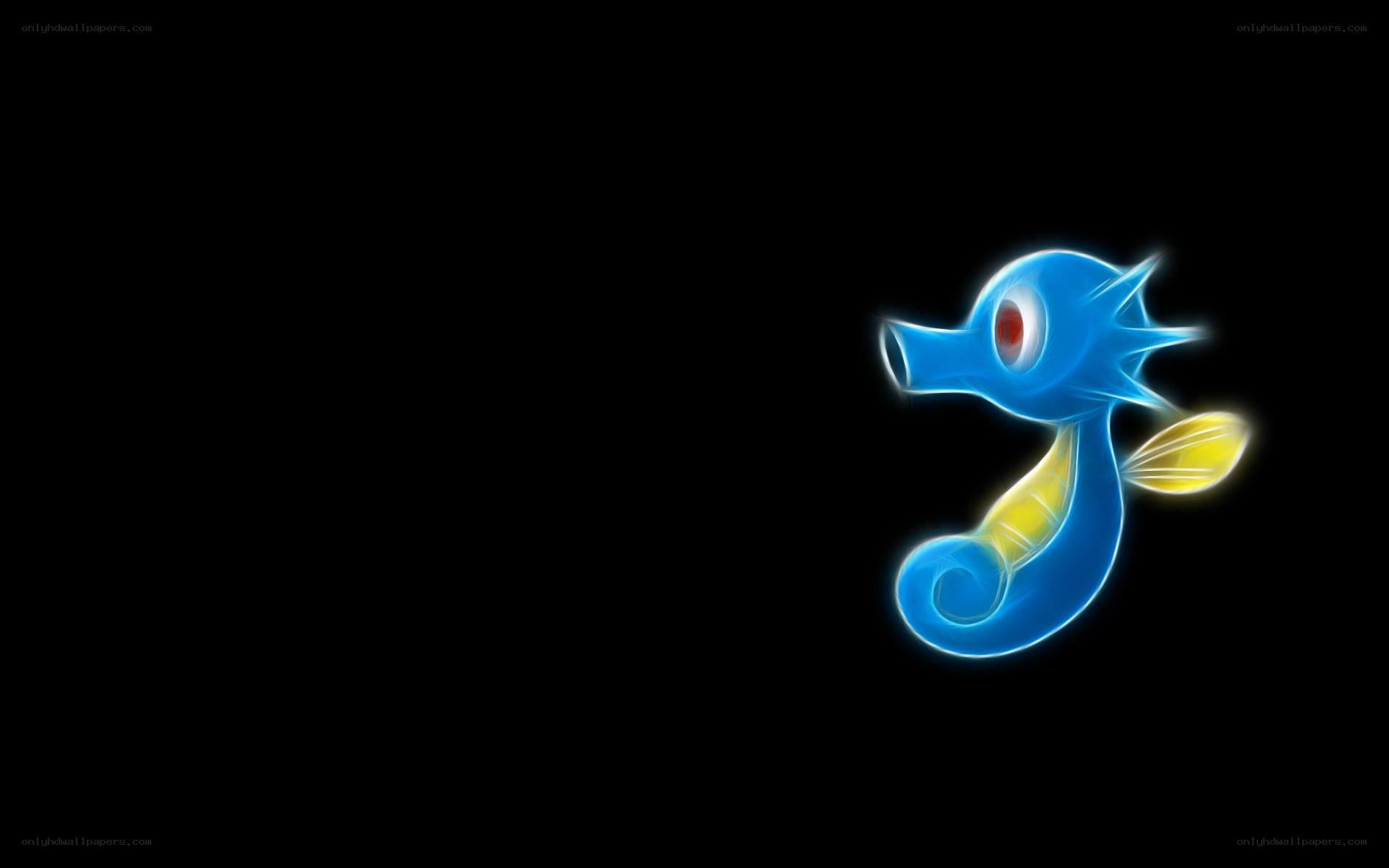 Blue seahorse character
