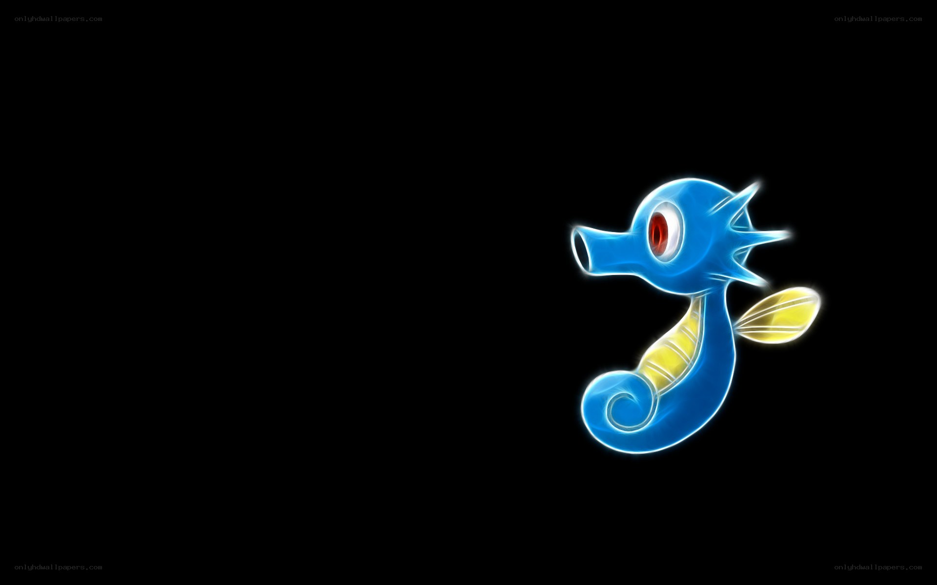 Blue seahorse character