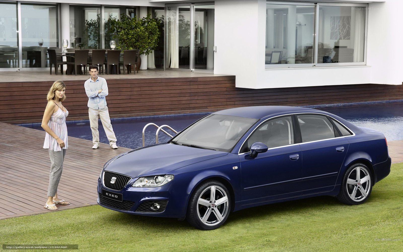 Blue SEAT Exeo by pool