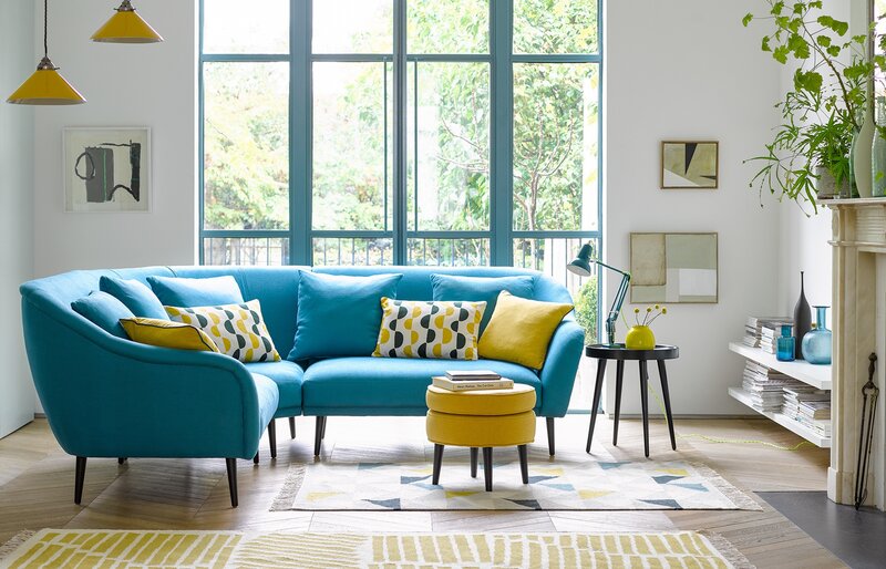 Blue Sectional Sofa — Bright