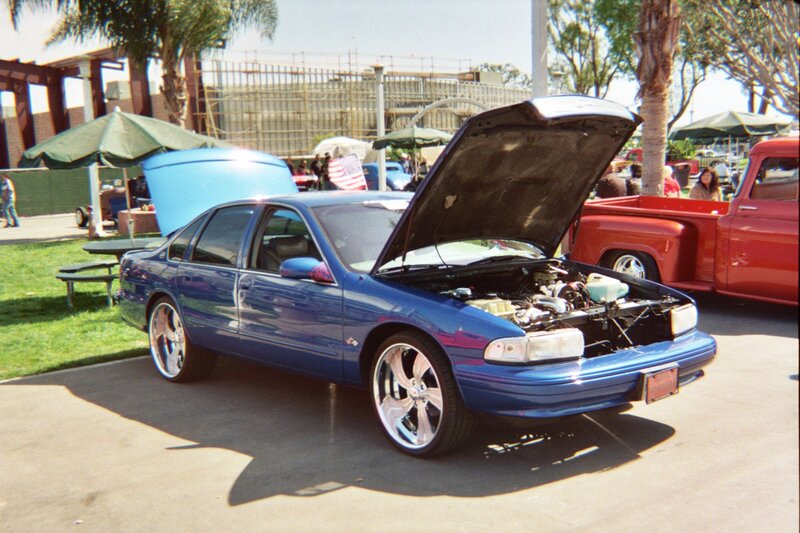Blue Sedan at Car Show — Outdoor