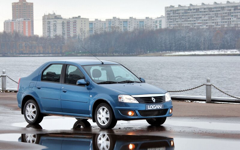 Blue Sedan Car — Calm, Winter