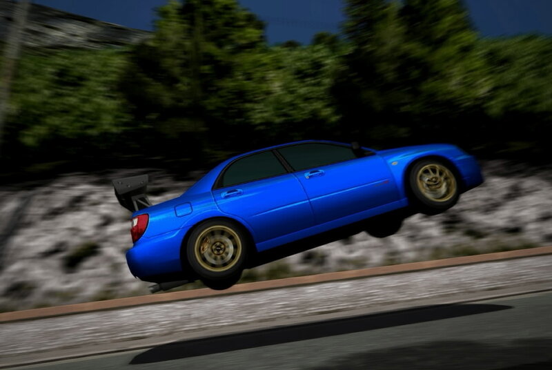 Blue Sedan Car — Dynamic, Afternoon, 3d Render
