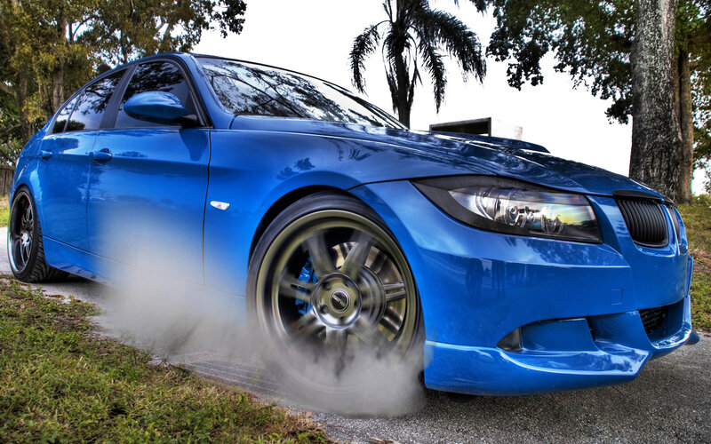 Blue Sedan Car — Dynamic, Afternoon