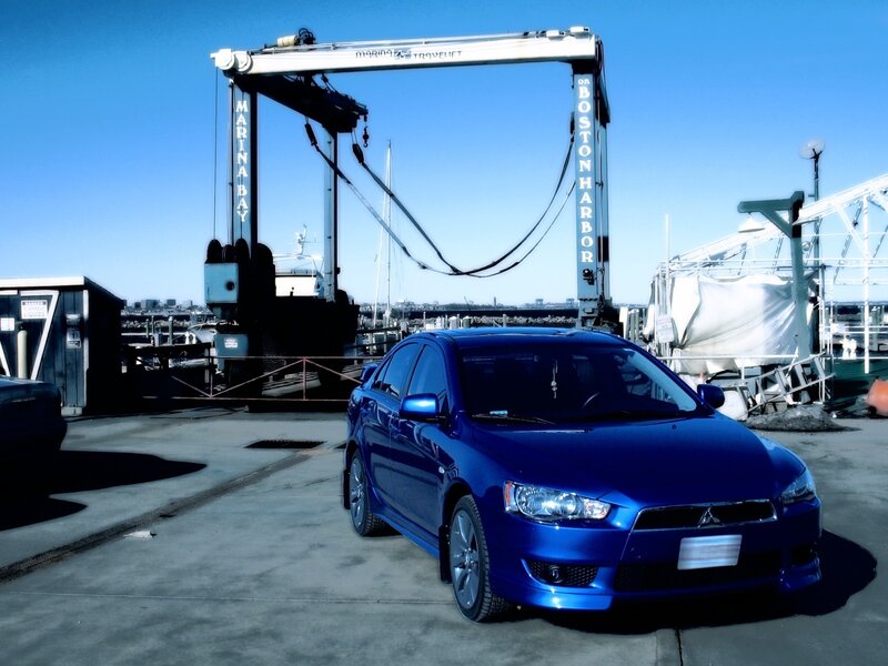 Blue Sedan Car — Industrial